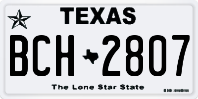 TX license plate BCH2807