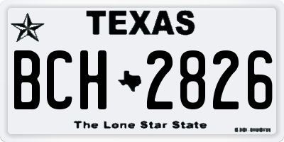 TX license plate BCH2826