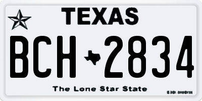TX license plate BCH2834