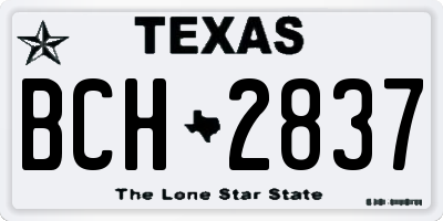 TX license plate BCH2837