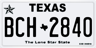 TX license plate BCH2840