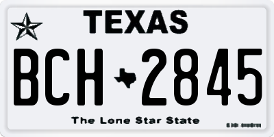 TX license plate BCH2845