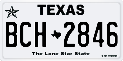 TX license plate BCH2846