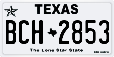 TX license plate BCH2853