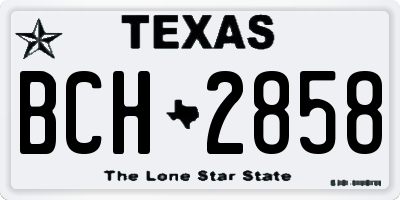 TX license plate BCH2858