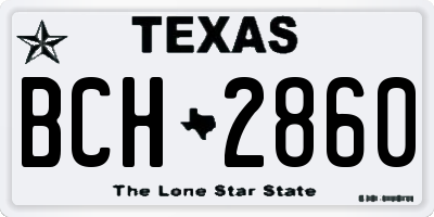 TX license plate BCH2860