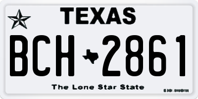 TX license plate BCH2861