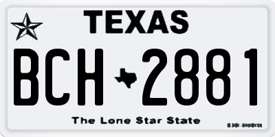TX license plate BCH2881