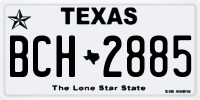 TX license plate BCH2885