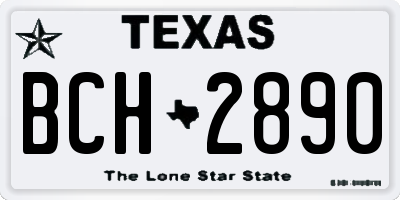 TX license plate BCH2890