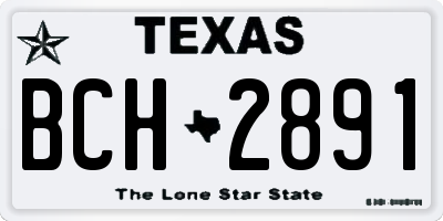 TX license plate BCH2891
