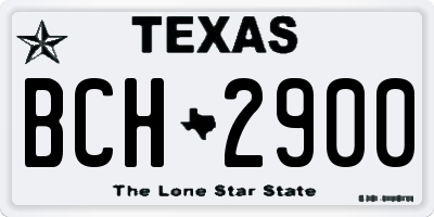 TX license plate BCH2900