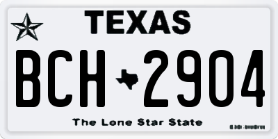 TX license plate BCH2904