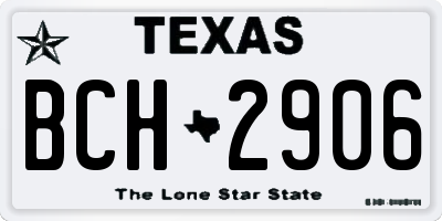 TX license plate BCH2906