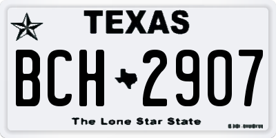 TX license plate BCH2907