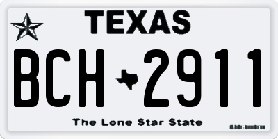 TX license plate BCH2911
