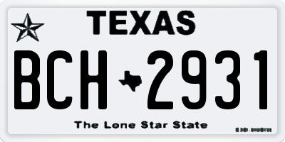 TX license plate BCH2931