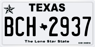 TX license plate BCH2937