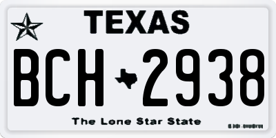 TX license plate BCH2938