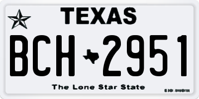 TX license plate BCH2951