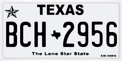 TX license plate BCH2956