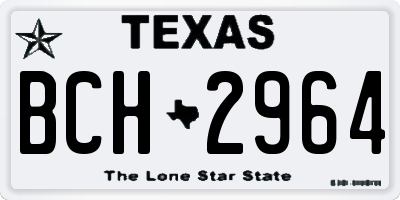 TX license plate BCH2964