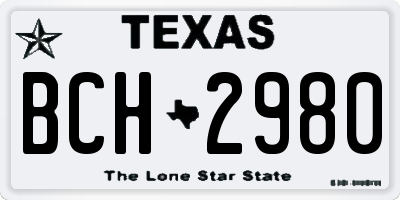 TX license plate BCH2980