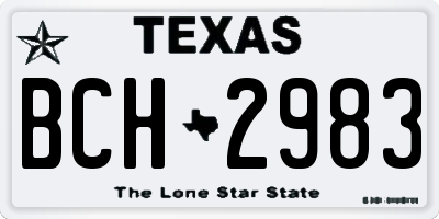 TX license plate BCH2983