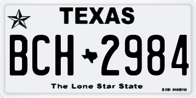 TX license plate BCH2984