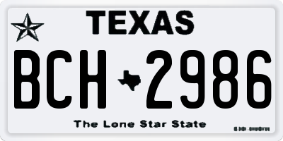 TX license plate BCH2986
