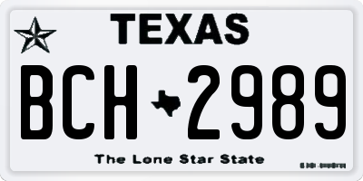 TX license plate BCH2989
