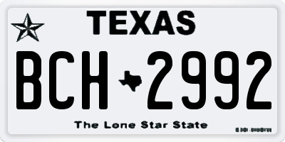 TX license plate BCH2992