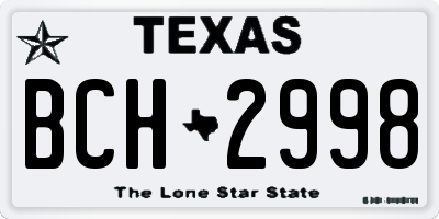 TX license plate BCH2998