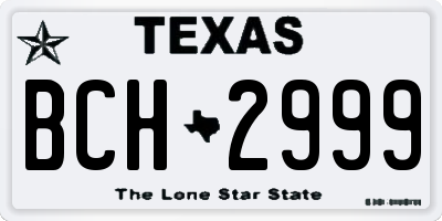 TX license plate BCH2999