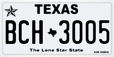 TX license plate BCH3005