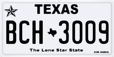 TX license plate BCH3009