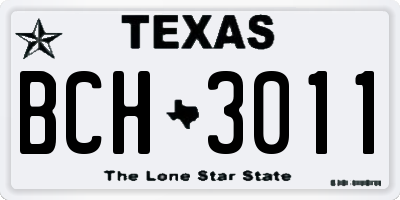TX license plate BCH3011