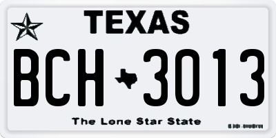 TX license plate BCH3013