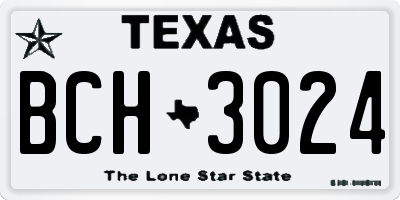 TX license plate BCH3024