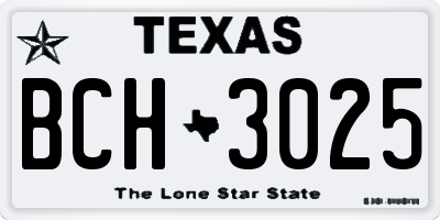 TX license plate BCH3025