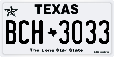 TX license plate BCH3033