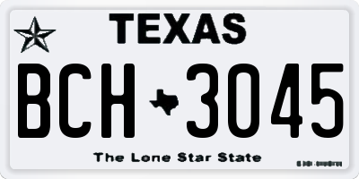 TX license plate BCH3045