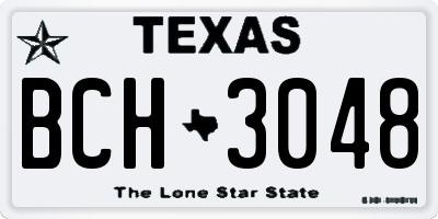 TX license plate BCH3048
