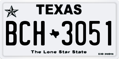 TX license plate BCH3051