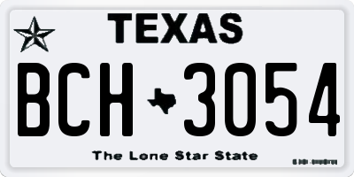 TX license plate BCH3054