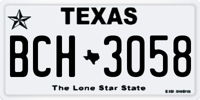 TX license plate BCH3058