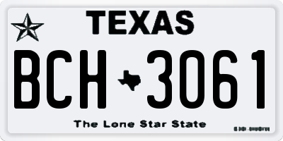 TX license plate BCH3061