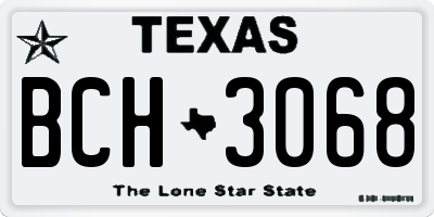 TX license plate BCH3068