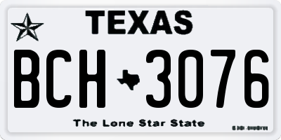 TX license plate BCH3076