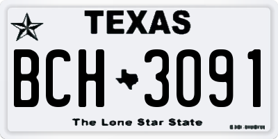 TX license plate BCH3091